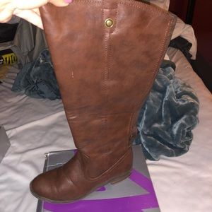 Brown high boots